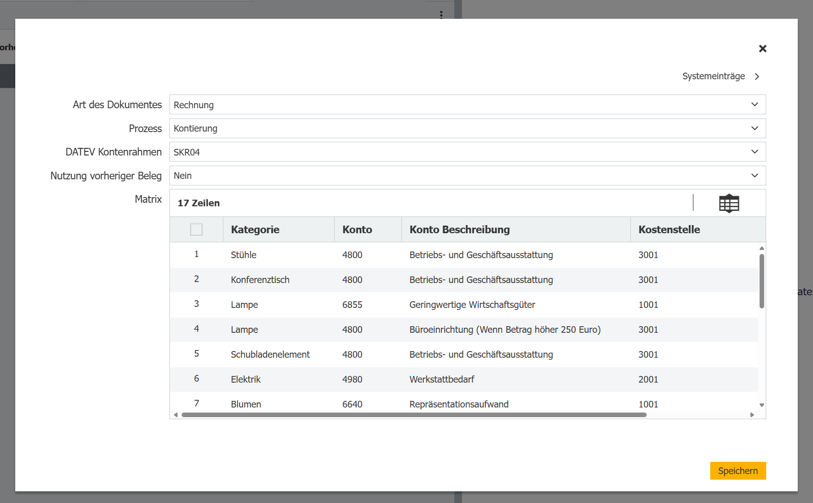 profor auto-accounting - konfiguration 2